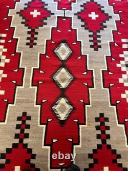 Southwestern Navajo Ganado Rug Handmade Antique Native American Wool Large Rugs