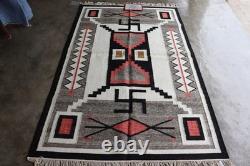 Southwestern Navajo Ganado Rug Handmade Antique Native American Wool Large Rugs