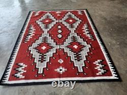 Southwestern Navajo Ganado Rug Handmade Antique Native American Wool Large Rugs