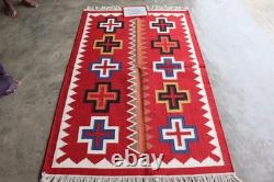 Southwestern Navajo Ganado Rug Handmade Antique Native American Wool Large Rugs