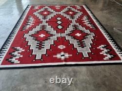 Southwestern Navajo Ganado Rug Handmade Antique Native American Wool Large Rugs