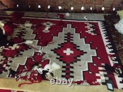 Southwestern Navajo Ganado Rug Handmade Antique Native American Wool Large Rugs