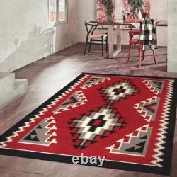 Southwestern Navajo Ganado Rug Handwoven Antique Native American Wool Large Rugs