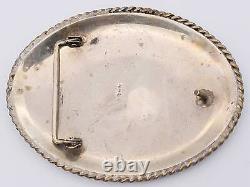 Square Dancing Large German Silver Brass Handmade Western Vintage Belt Buckle