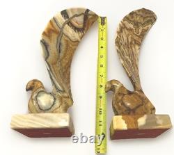 Stone Sculpture Alabaster MCM Art Deco VTG Statement LRG Pair Bird Staging Rare