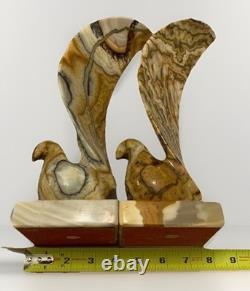 Stone Sculpture Alabaster MCM Art Deco VTG Statement LRG Pair Bird Staging Rare