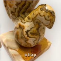 Stone Sculpture Alabaster MCM Art Deco VTG Statement LRG Pair Bird Staging Rare