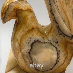 Stone Sculpture Alabaster MCM Art Deco VTG Statement LRG Pair Bird Staging Rare