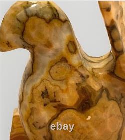 Stone Sculpture Alabaster MCM Art Deco VTG Statement LRG Pair Bird Staging Rare