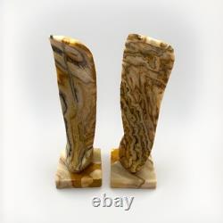 Stone Sculpture Alabaster MCM Art Deco VTG Statement LRG Pair Bird Staging Rare
