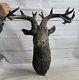 Stunning Large Antiqued Bronze Stag Head Wall Mounted Hanging Statue Ornament