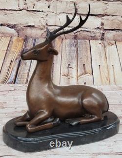 Stunning Large Numbered Antiqued Bronze Stag Sig and Number Statue Ornament Deal