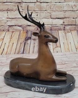 Stunning Large Numbered Antiqued Bronze Stag Sig and Number Statue Ornament Deal