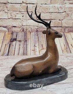 Stunning Large Numbered Antiqued Bronze Stag Sig and Number Statue Ornament Deal