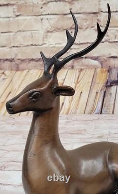 Stunning Large Numbered Antiqued Bronze Stag Sig and Number Statue Ornament Deal