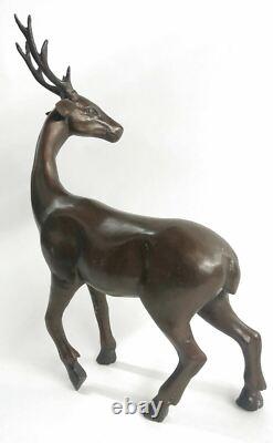 Stunning Large Numbered Antiqued Bronze Stag Sig and Number Statue Ornament NR