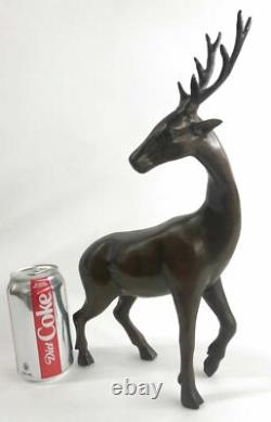 Stunning Large Numbered Antiqued Bronze Stag Sig and Number Statue Ornament NR