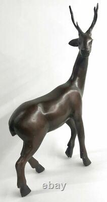 Stunning Large Numbered Antiqued Bronze Stag Sig and Number Statue Ornament NR