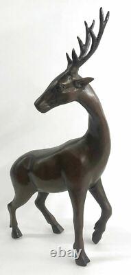 Stunning Large Numbered Antiqued Bronze Stag Sig and Number Statue Ornament NR