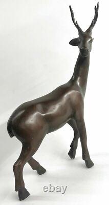 Stunning Large Numbered Antiqued Bronze Stag Sig and Number Statue Ornament NR