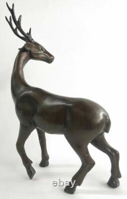 Stunning Large Numbered Antiqued Bronze Stag Sig and Number Statue Ornament NR
