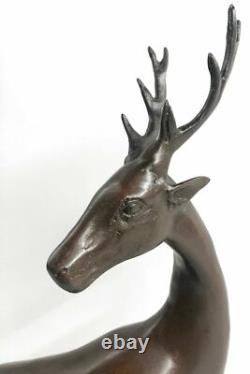 Stunning Large Numbered Antiqued Bronze Stag Sig and Number Statue Ornament NR