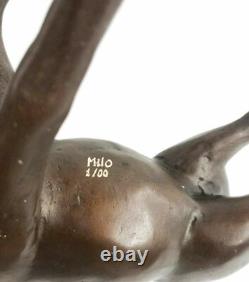 Stunning Large Numbered Antiqued Bronze Stag Sig and Number Statue Ornament NR