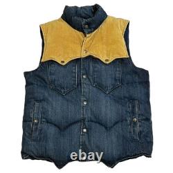 Sugar Cane Corduroy Denim Western Yoke Down Vest L Vintage Japan F/S