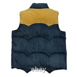 Sugar Cane Corduroy Denim Western Yoke Down Vest L Vintage Japan F/S