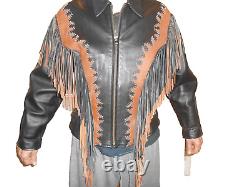 Sunriders Western Wear Fringe Women Leather Jacket Cinched Waist withStuds