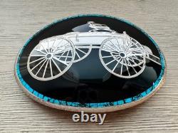 Super Large Johnson & Held, Ltd Handcrafted Vintage Buggy Wagon Belt Buckle