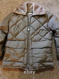 TEMPCO Goose Down Puffer Rancher Western Jacket Coat with faux collar Sz 44 USA