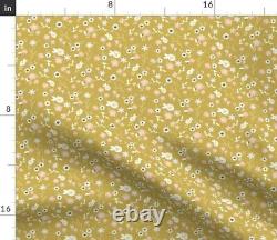 Tablecloth Flowers Floral Gold Spring Tiny Western Cotton Sateen