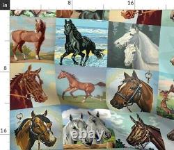 Tablecloth Painted Horses Paint Number Western Cowboy Cowgirl Cotton Sateen
