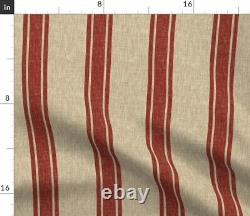 Tablecloth Red Beige Stripes Vintage Stripe Western Cowboy Cotton Sateen