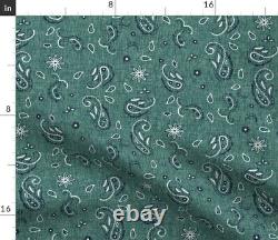 Tablecloth Western Paisley Turquoise Cowboy Camping Cotton Sateen