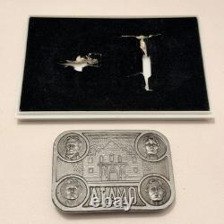 Texas Belt Buckle Alamo San Antonio Rare Western Silver Metal Large Cowboy Gift
