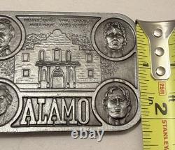 Texas Belt Buckle Alamo San Antonio Rare Western Silver Metal Large Cowboy Gift