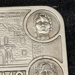 Texas Belt Buckle Alamo San Antonio Rare Western Silver Metal Large Cowboy Gift