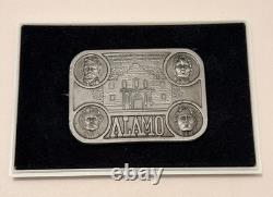 Texas Belt Buckle Alamo San Antonio Rare Western Silver Metal Large Cowboy Gift