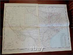 Texas Eastern & Western Dallas El Paso c. 1880's-90 Cram large two sheet map