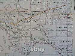 Texas Eastern & Western Dallas El Paso c. 1880's-90 Cram large two sheet map