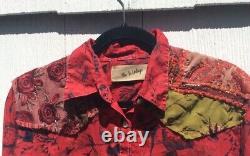 The Nu Vintage Red Western Top with hand embroidery Large II Made in the USA
