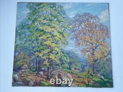 Theon Betts Painting 1921 Landscape Finest Exhibited Chicago Hilltop Antique 36