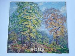 Theon Betts Painting 1921 Landscape Finest Exhibited Chicago Hilltop Antique 36