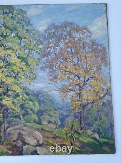 Theon Betts Painting 1921 Landscape Finest Exhibited Chicago Hilltop Antique 36