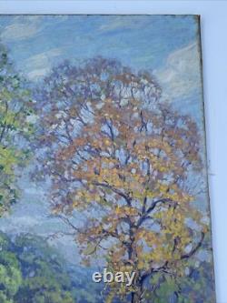 Theon Betts Painting 1921 Landscape Finest Exhibited Chicago Hilltop Antique 36