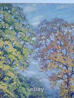 Theon Betts Painting 1921 Landscape Finest Exhibited Chicago Hilltop Antique 36