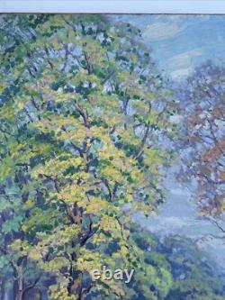 Theon Betts Painting 1921 Landscape Finest Exhibited Chicago Hilltop Antique 36