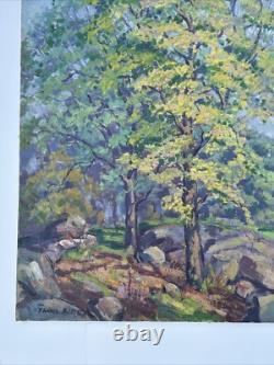 Theon Betts Painting 1921 Landscape Finest Exhibited Chicago Hilltop Antique 36